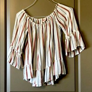 Off the shoulder striped top